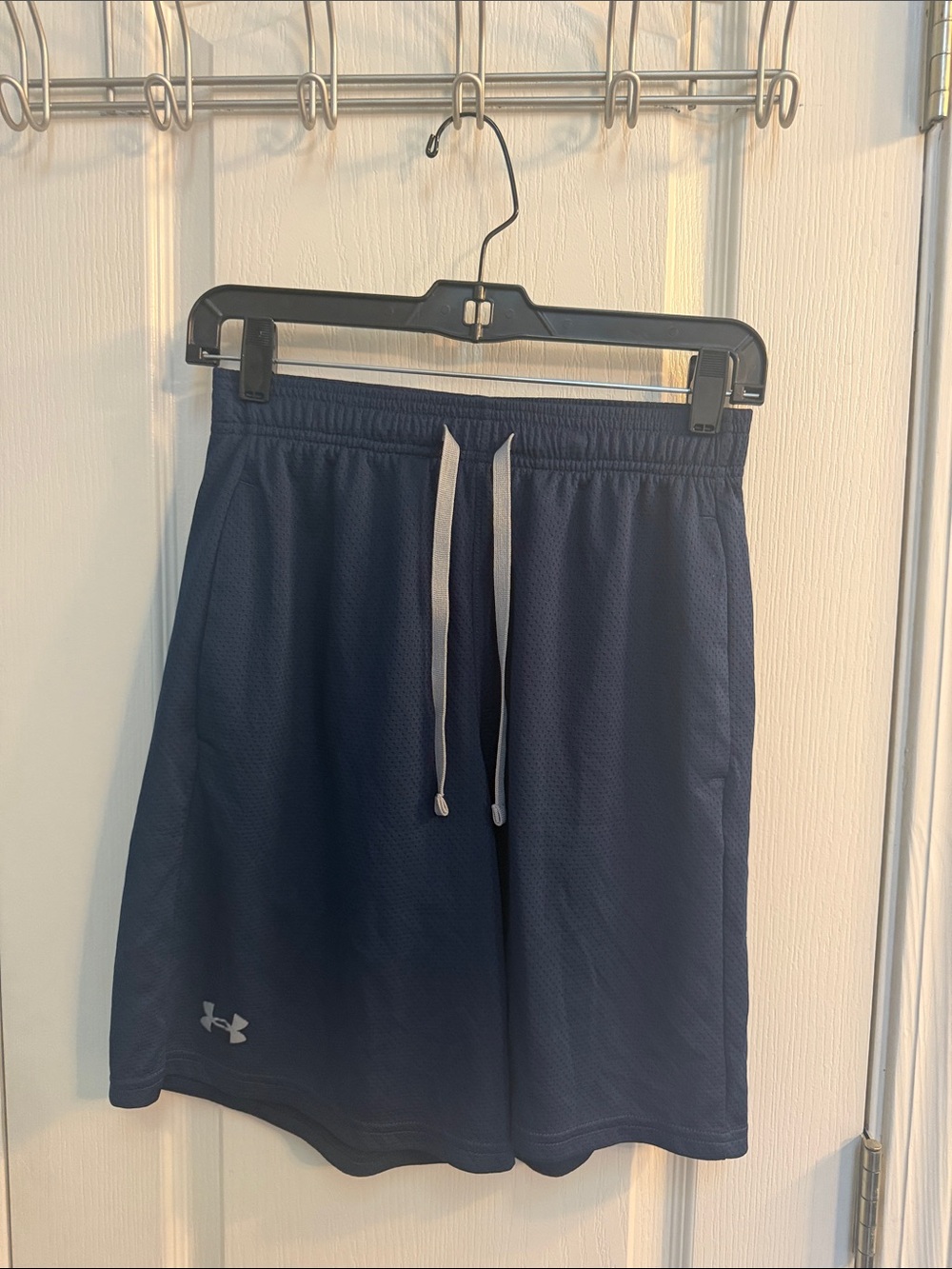 Under Armour Men's Navy Athletic Drawstring Shorts with White Accents